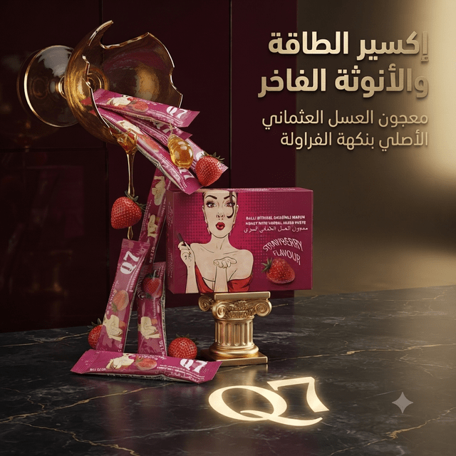 Q7 Strawberry Flavour Honey With Herbal Mixed Paste Ottoman Honey for Women - Jamaly