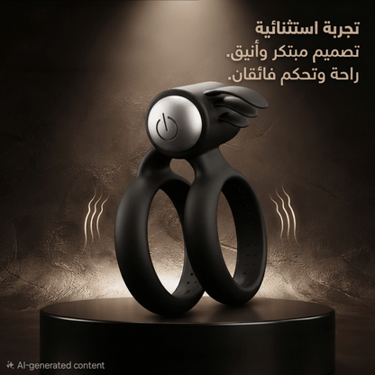 Silicone Double Ring Vibrator with Tickler Stimulator - Jamaly